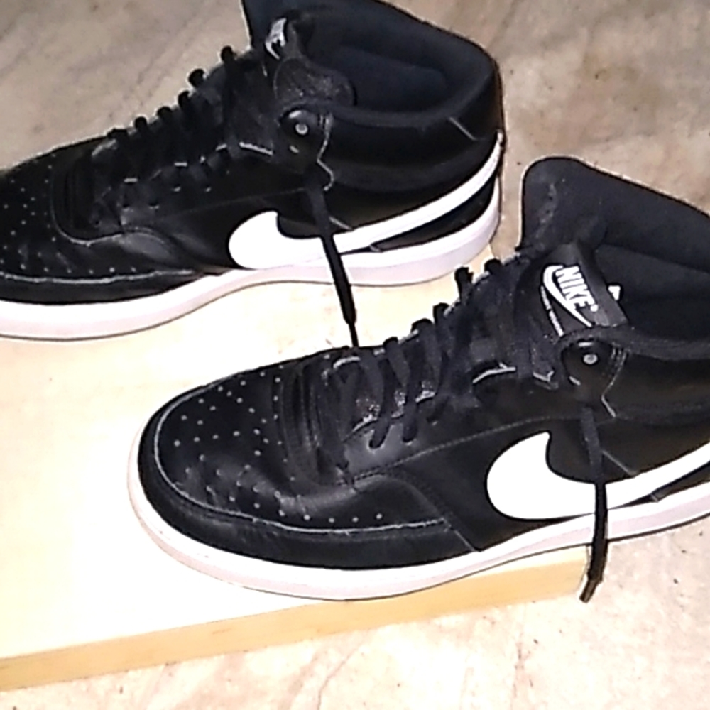 Black/White Nike Court Vision Mids Mens 8
